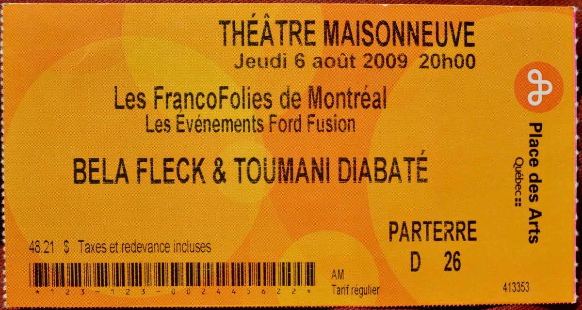 080609 Bela Fleck & Toumani Diabaté, Montreal,&nbsp;QC