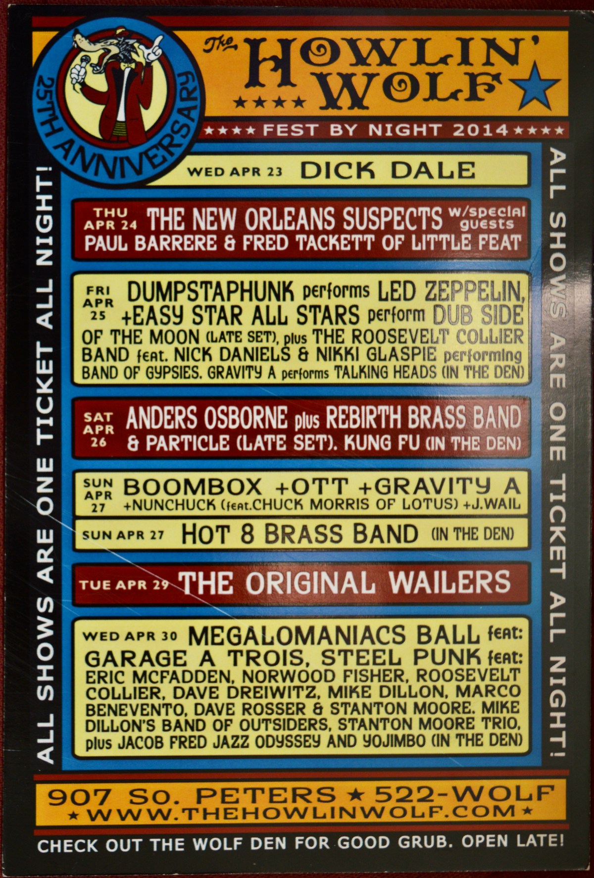 043014 Garage A Trois/Steel Punk/Mike Dillon’s Band of Outsiders/Stanton Moore Trio/Jacob Fred Jazz Odyssey, New Orleans,&nbsp;LA