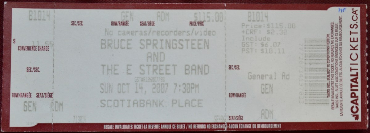 101407 Bruce Springsteen, Ottawa,&nbsp;ON
