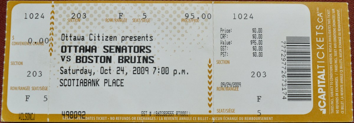 102409 Senators vs Bruins, Ottawa,&nbsp;ON
