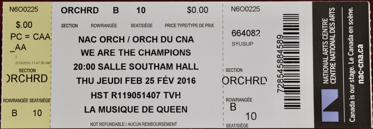 022516 NACO plays Queen, Ottawa,&nbsp;ON