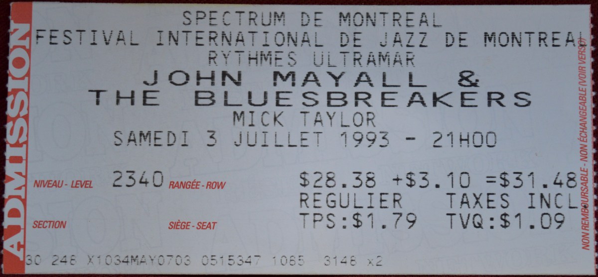 070393 John Mayall & the Bluesbreakers featuring Mick Taylor/La Paname Jazz Quartet, Montreal,&nbsp;QC