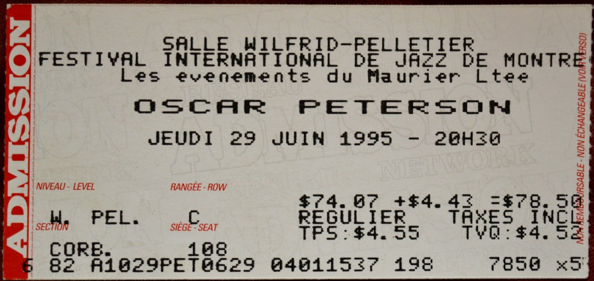 062995 Oscar Peterson, Montreal,&nbsp;QC