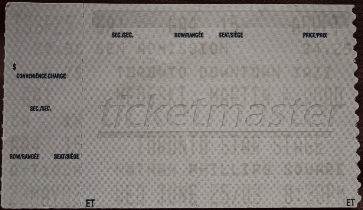 062503 Medeski Martin & Wood/nero, Toronto,&nbsp;ON