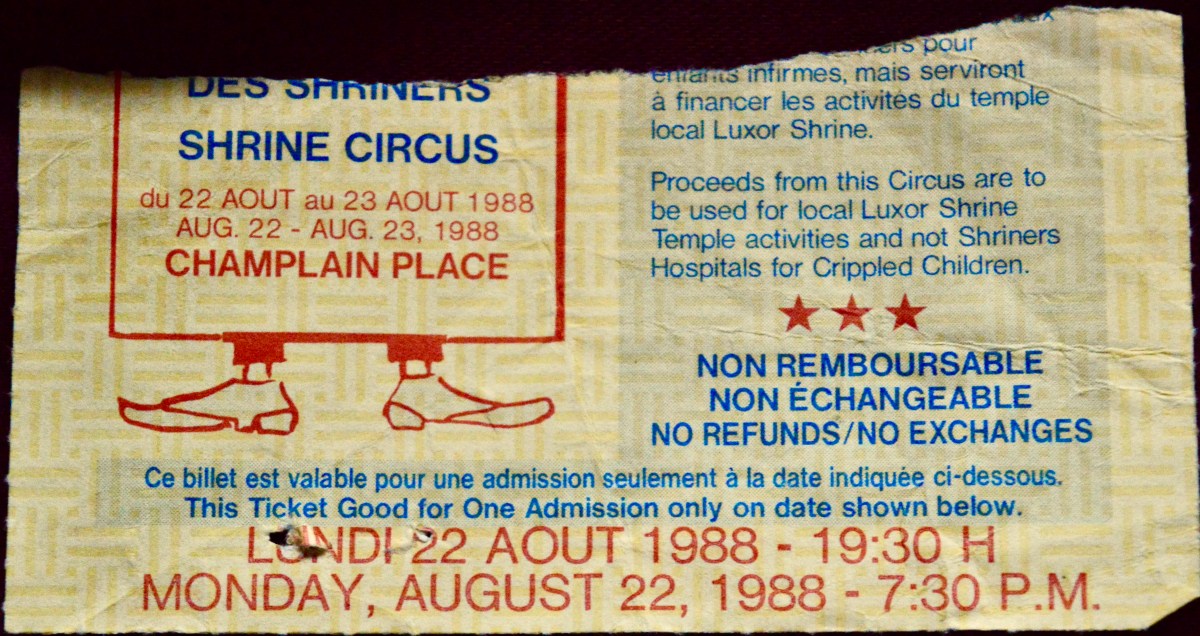 082288 Shrine Circus, Moncton,&nbsp;NB
